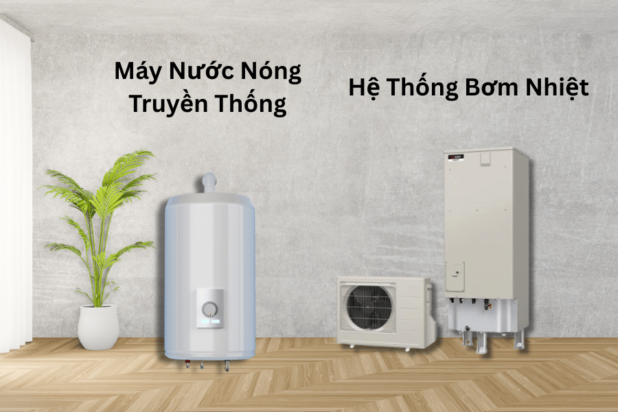 So sánh Máy nước nóng truyền thống vs hệ thống bơm nhiệt